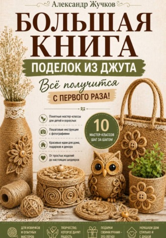 Большая книга поделок из джута. Всё получится с первого раза! , Большая книга поделок из джута. Всё получится с первого раза!