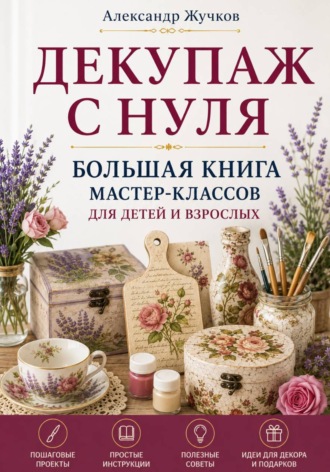 Декупаж с нуля. Большая книга мастер-классов для детей и взрослых , Декупаж с нуля. Большая книга мастер-классов для детей и взрослых